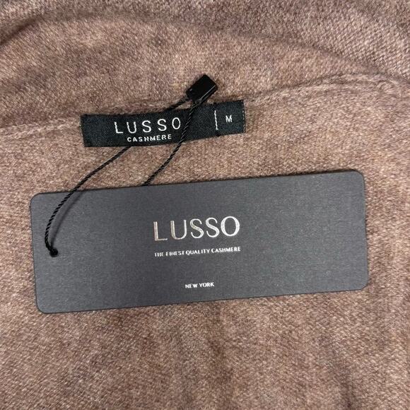 NWT | Lusso | 100% Cashmere Heather Open Front Cardigan | Caramel | Medium - Picture 3 of 10